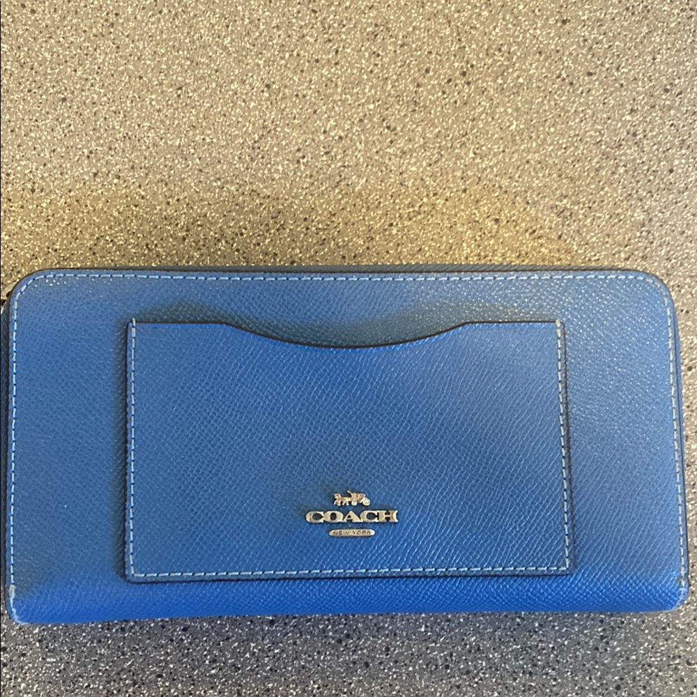 Coach Blue Leather Wallet